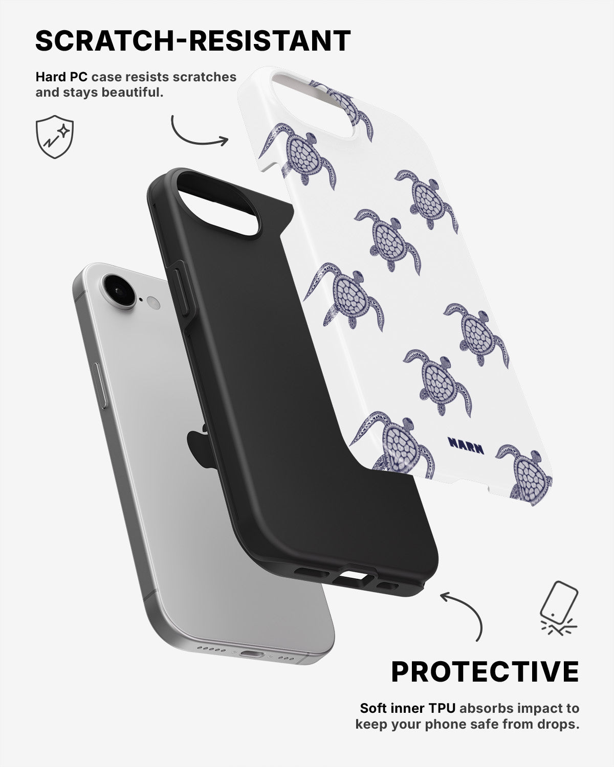 iPhone SE (2020/2022) Tough Case – Blue Turtles - View 2