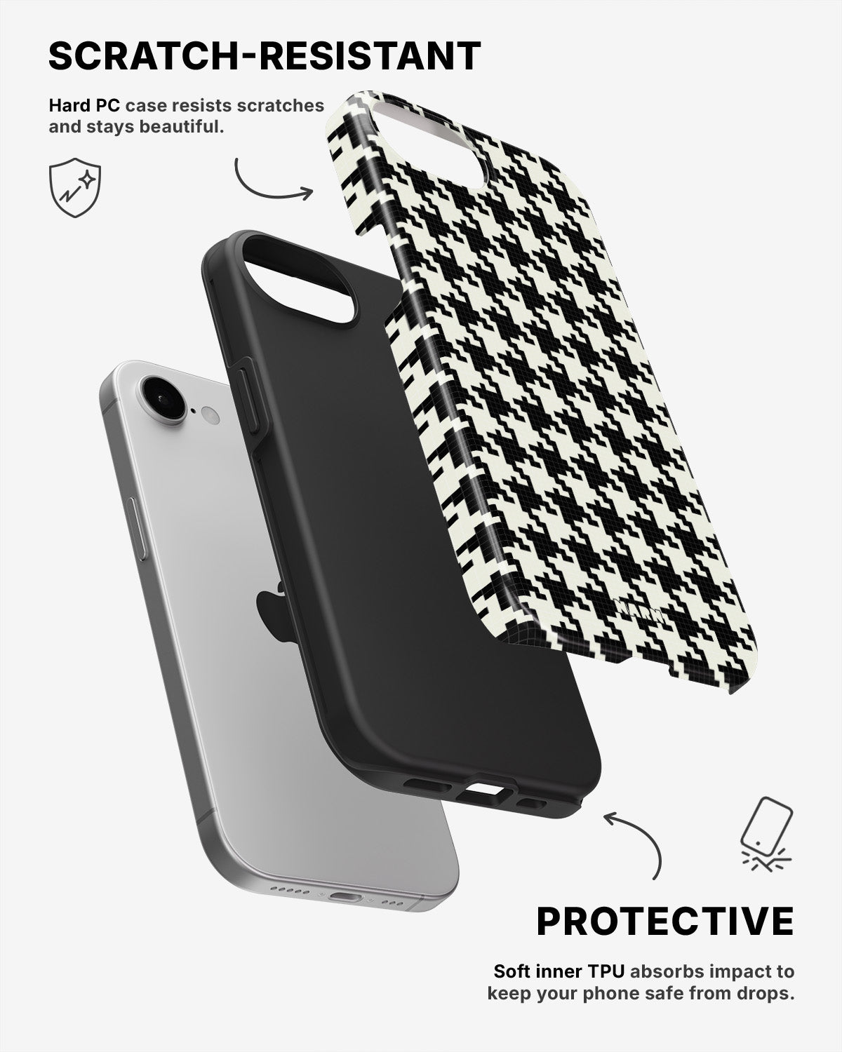 iPhone SE (2020/2022) Tough Case – Houndstooth - View 2