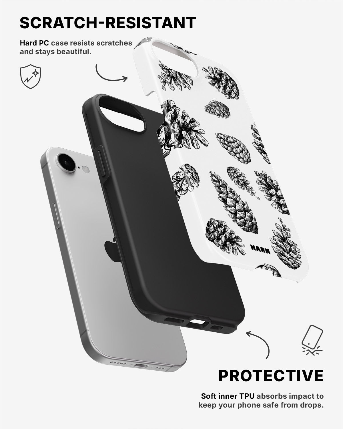 iPhone SE (2020/2022) Tough Case – Pine Cones - View 2