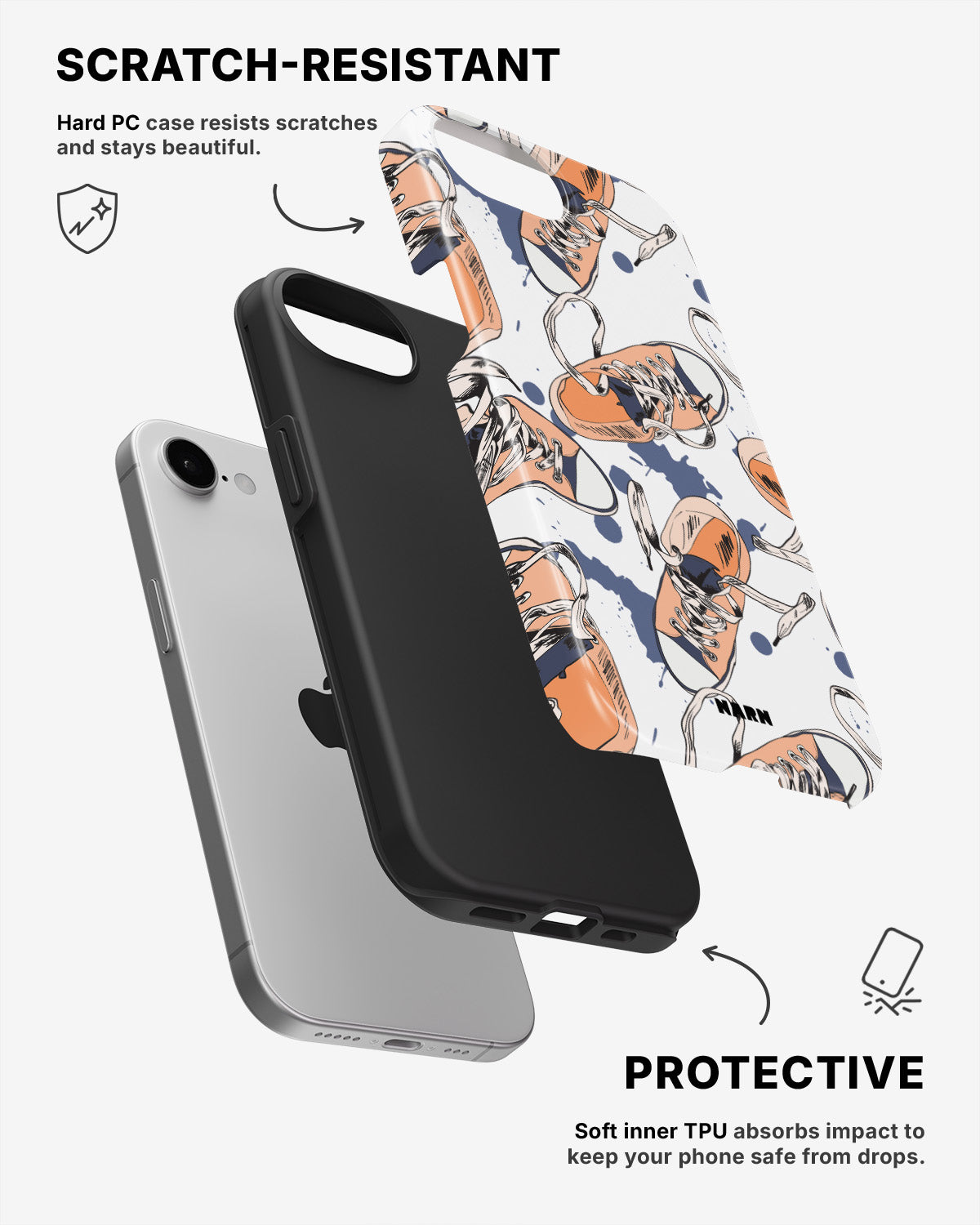 iPhone SE (2020/2022) Tough Case – Apricot Sneakers - View 2