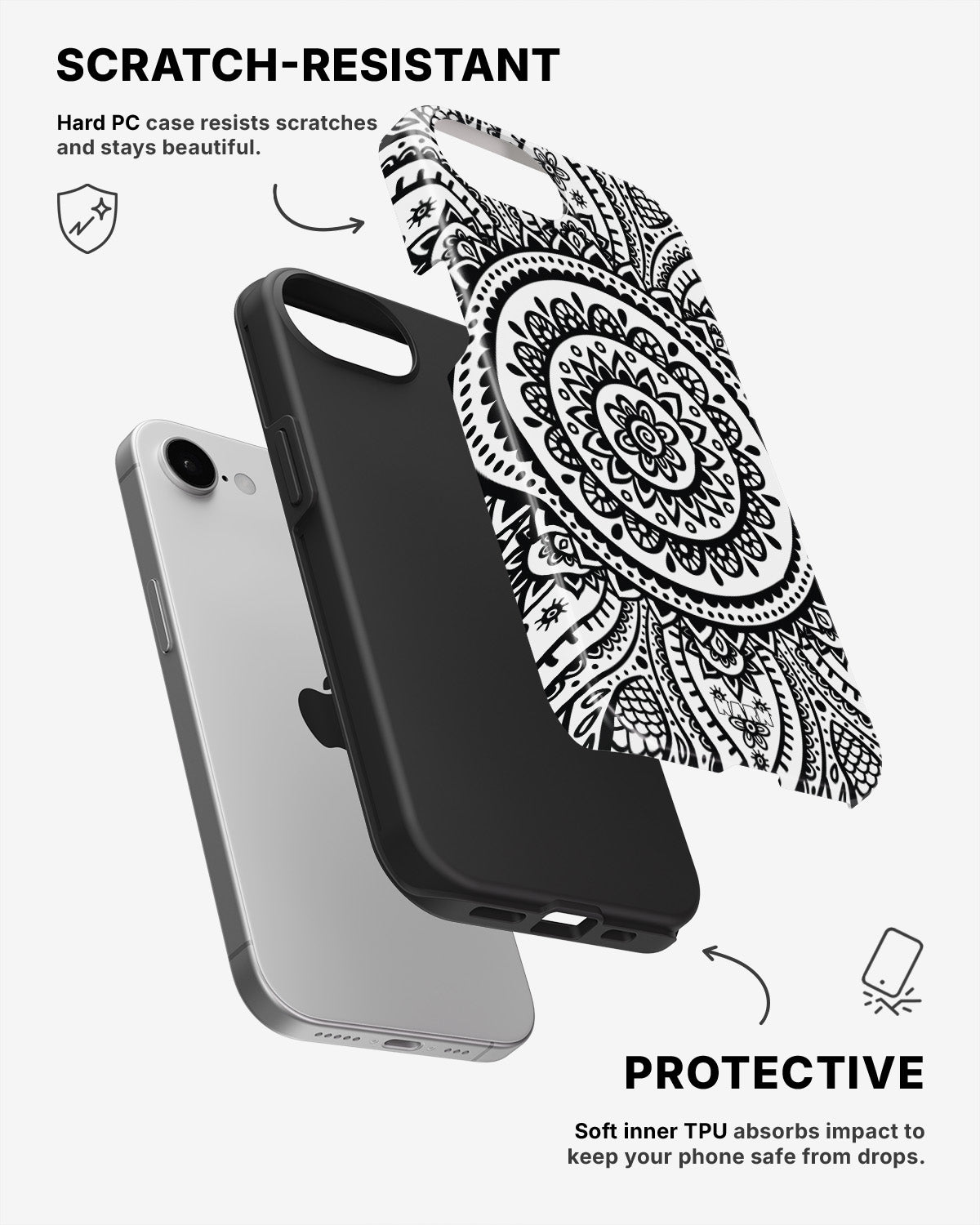 iPhone SE (2020/2022) Tough Case – Henna Mandala - View 2