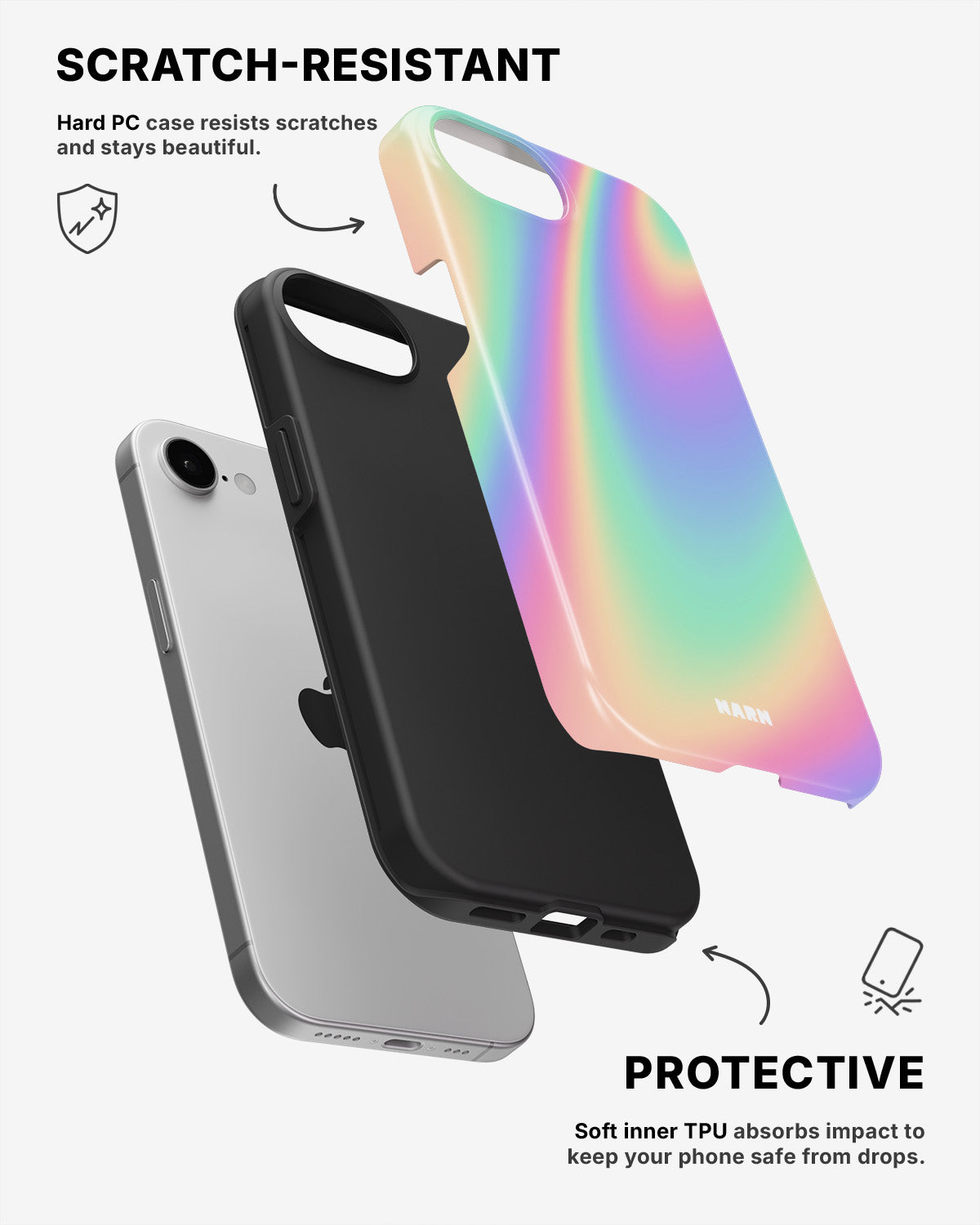 iPhone SE (2020/2022) Tough Case – Rainbow Haze - View 2