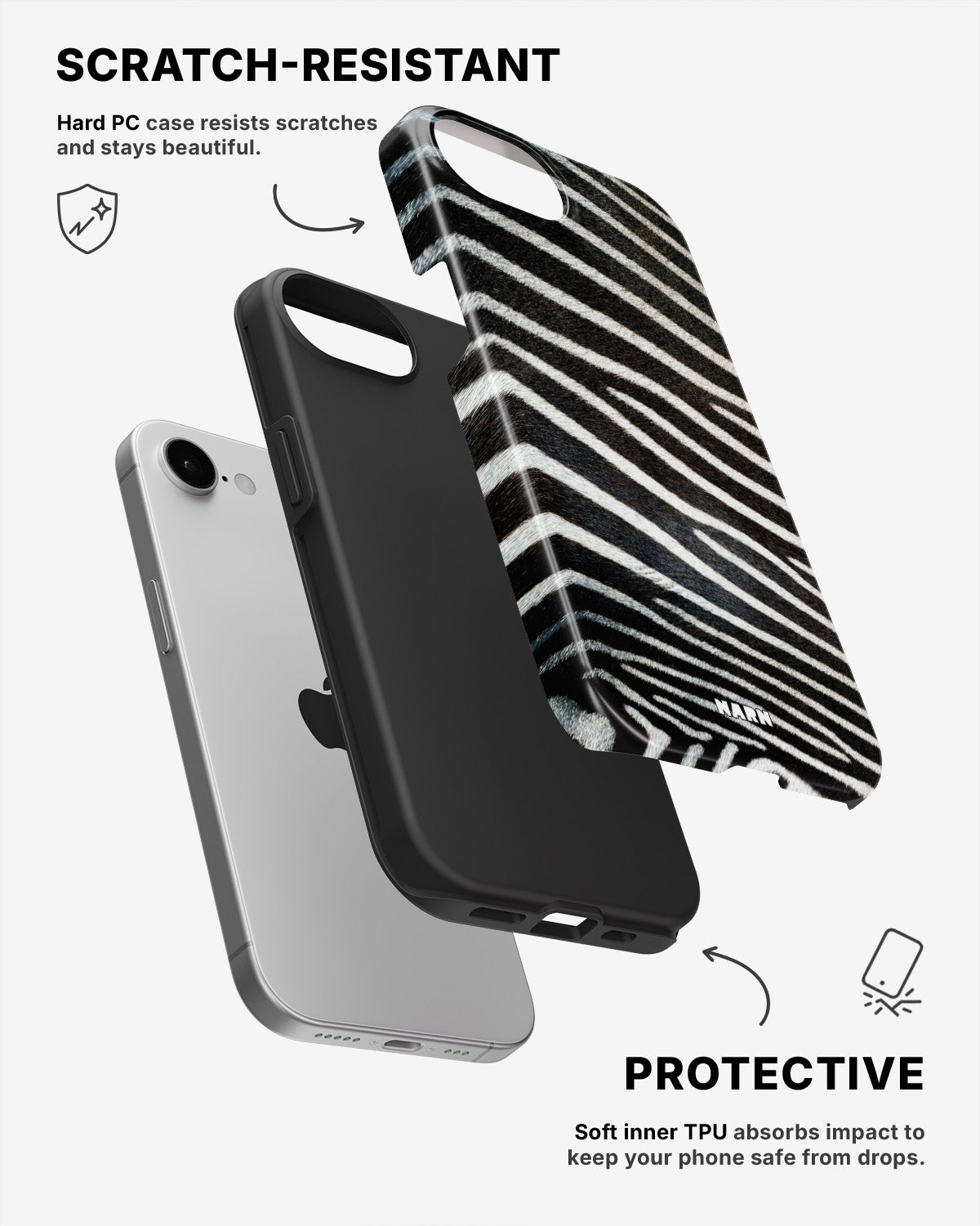 iPhone SE (2020/2022) Tough Case – Zebra Stripe - View 2