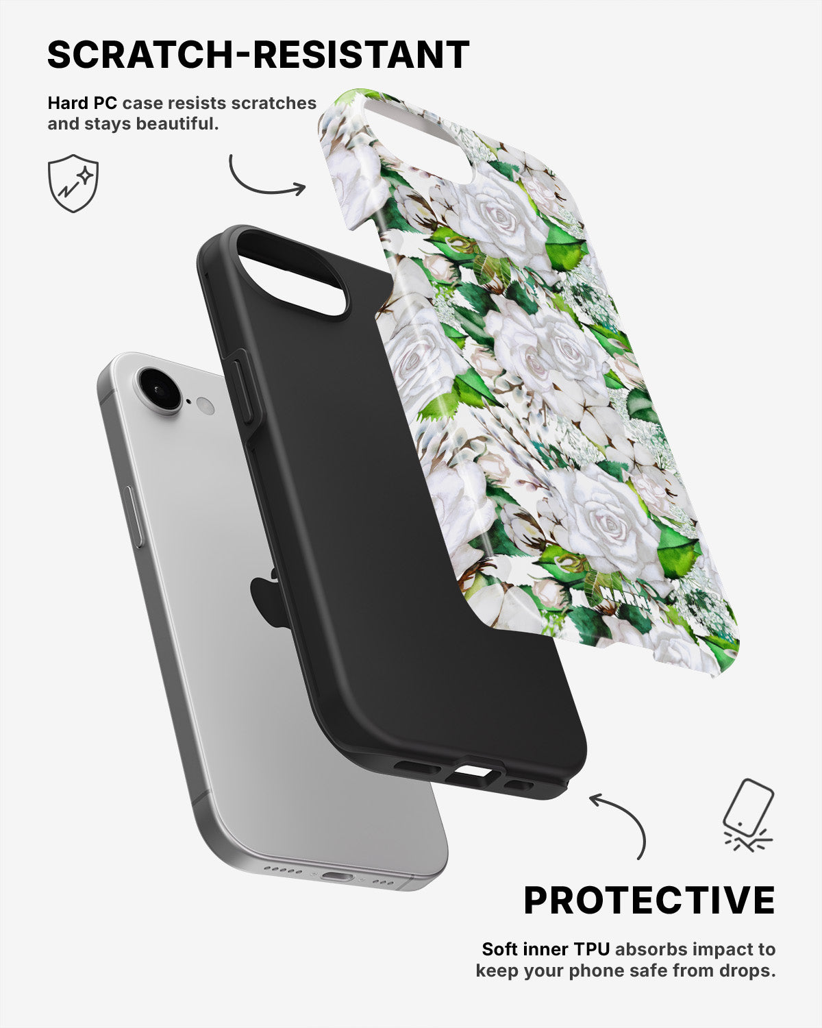 iPhone SE (2020/2022) Tough Case – White Bloom - View 2