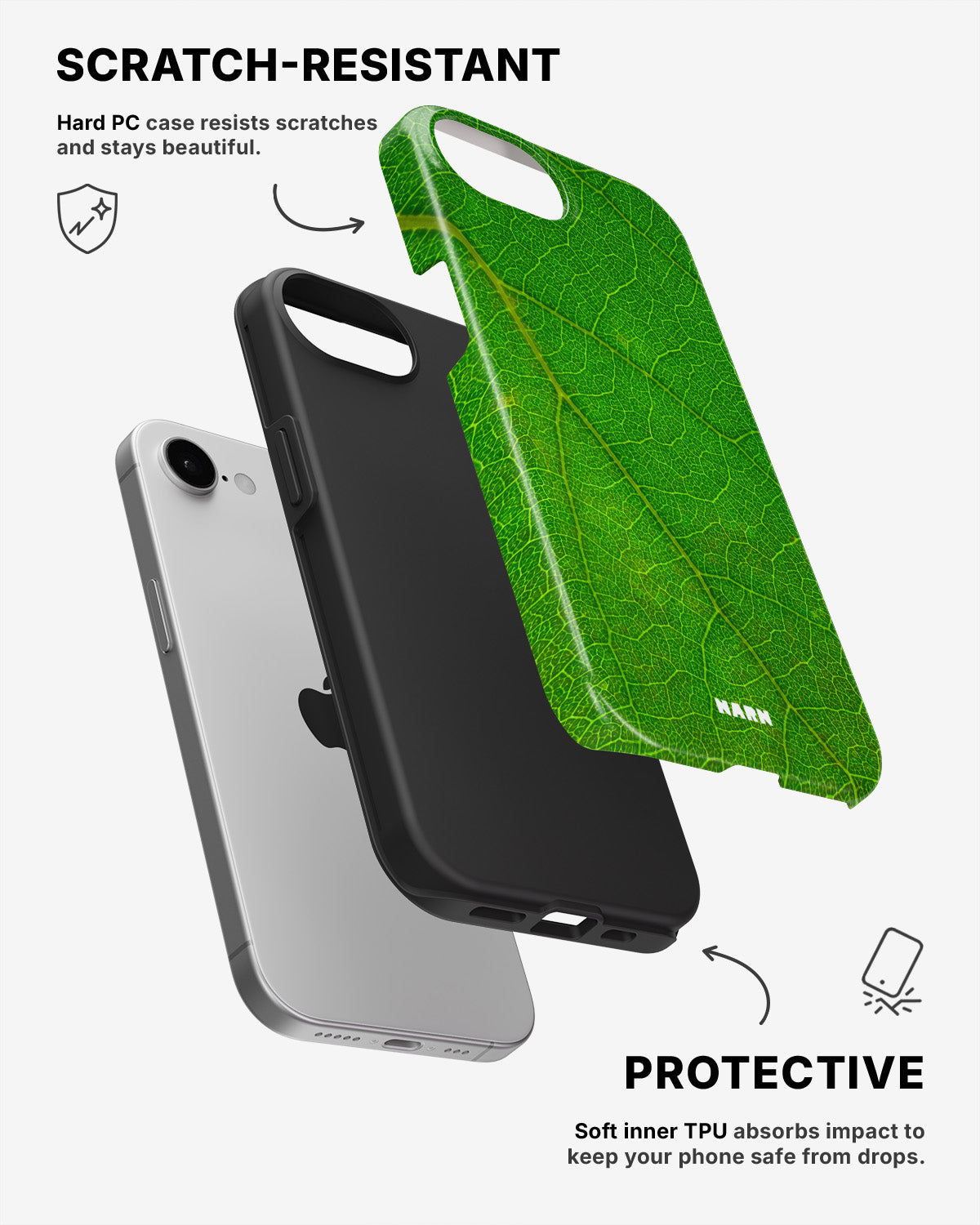 iPhone SE (2020/2022) Tough Case – Green Leafy - View 2