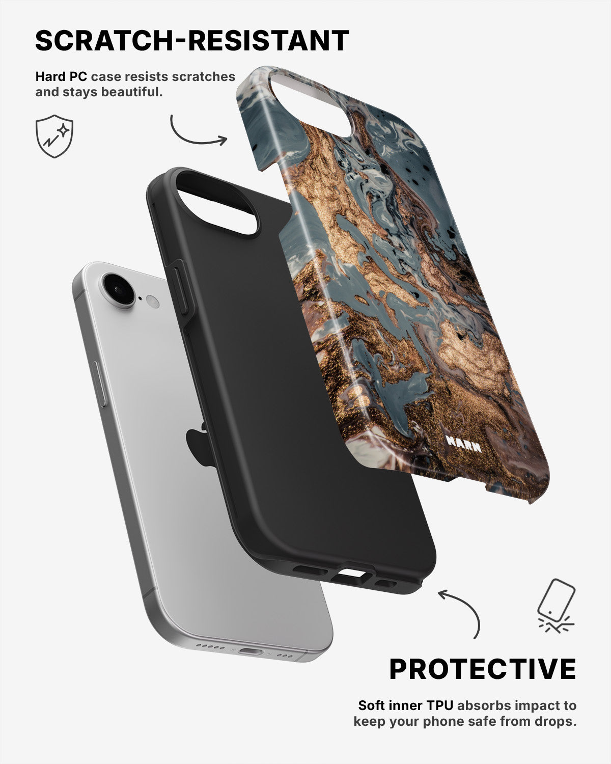 iPhone SE (2020/2022) Tough Case – Molten Gold - View 2