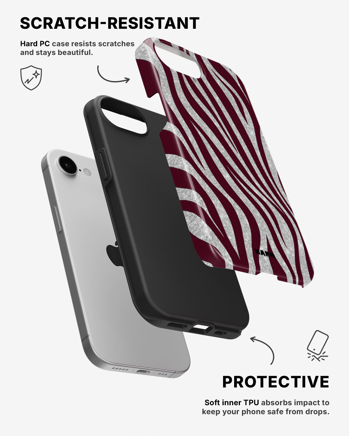 iPhone SE (2020/2022) Tough Case – Velvet Zebra - View 2