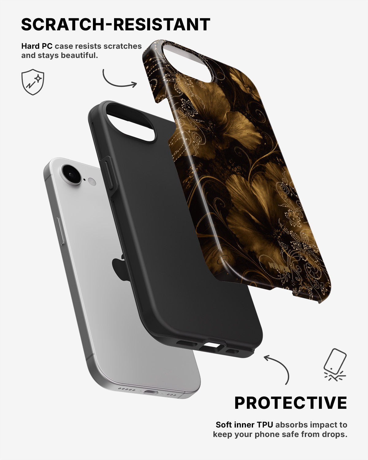 iPhone SE (2020/2022) Tough Case – Bloom Noir - View 2