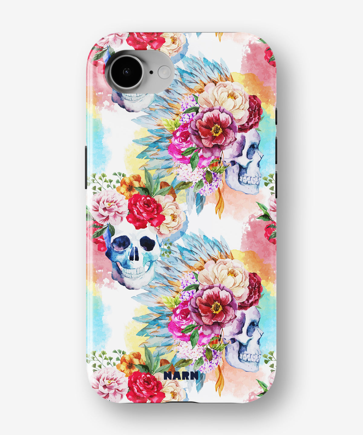 iPhone 7 / iPhone 8 Tough Case – Flowered Skulls - View 1