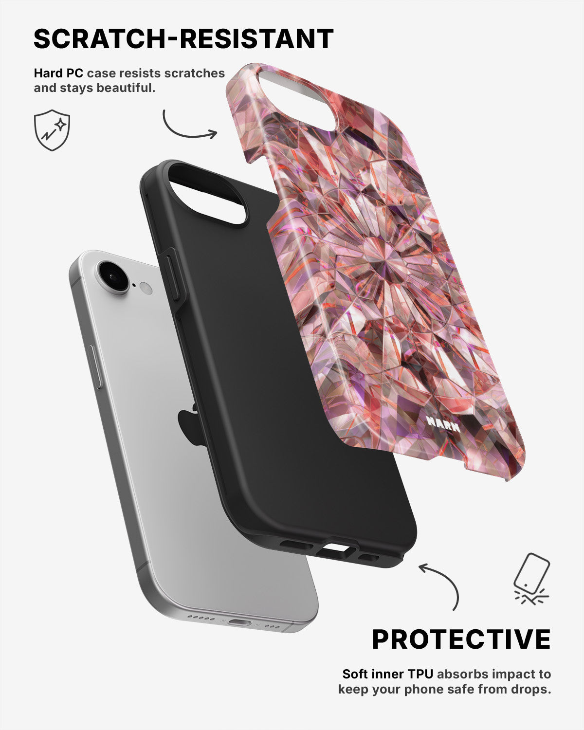 iPhone 7 / iPhone 8 Tough Case – Pink Crystals - View 2