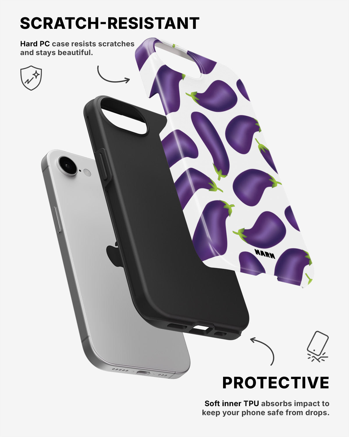 iPhone 7 / iPhone 8 Tough Case – Eggplant Pattern - View 2