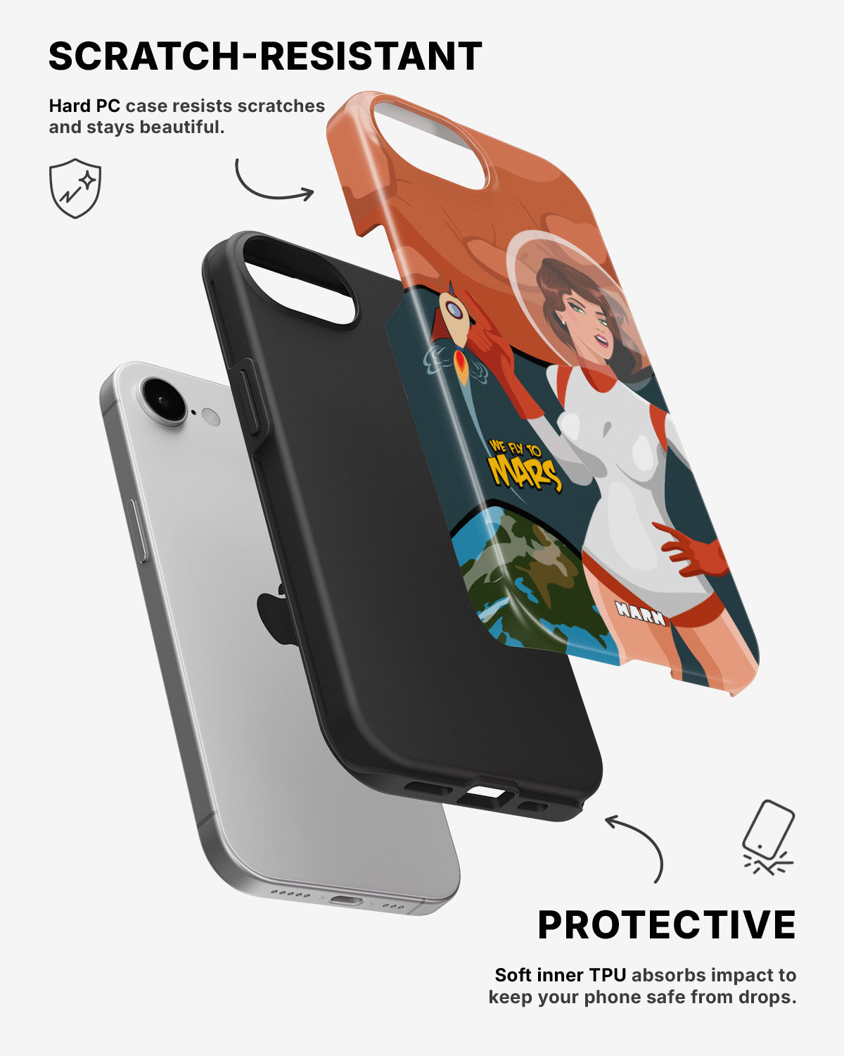 iPhone 7 / iPhone 8 Tough Case – We Fly To Mars - View 2