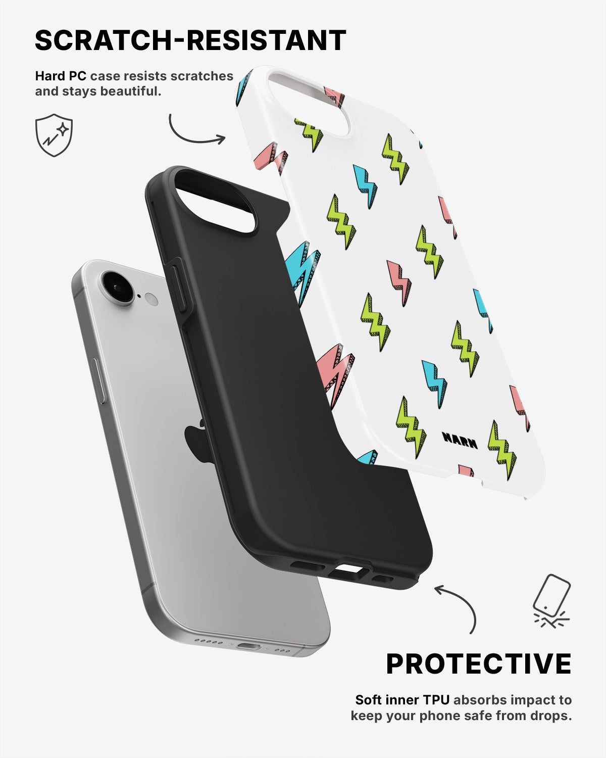 iPhone 7 / iPhone 8 Tough Case – Lightning Bolts - View 2