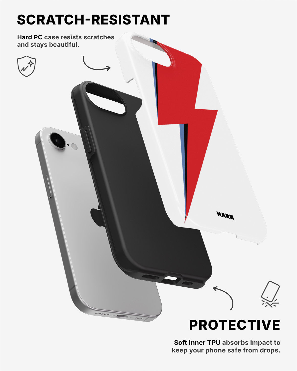 iPhone 7 / iPhone 8 Tough Case – White Bowie  - View 2