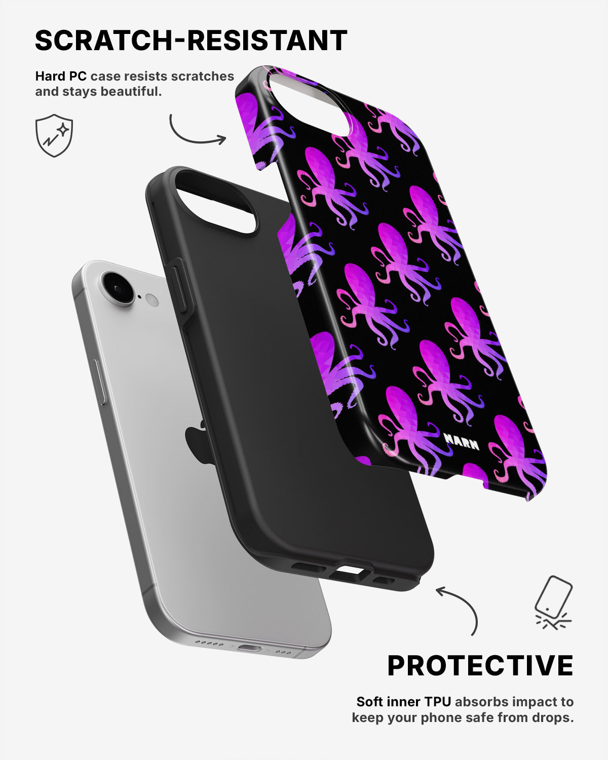 iPhone 7 / iPhone 8 Tough Case – Octopus Pattern - View 2
