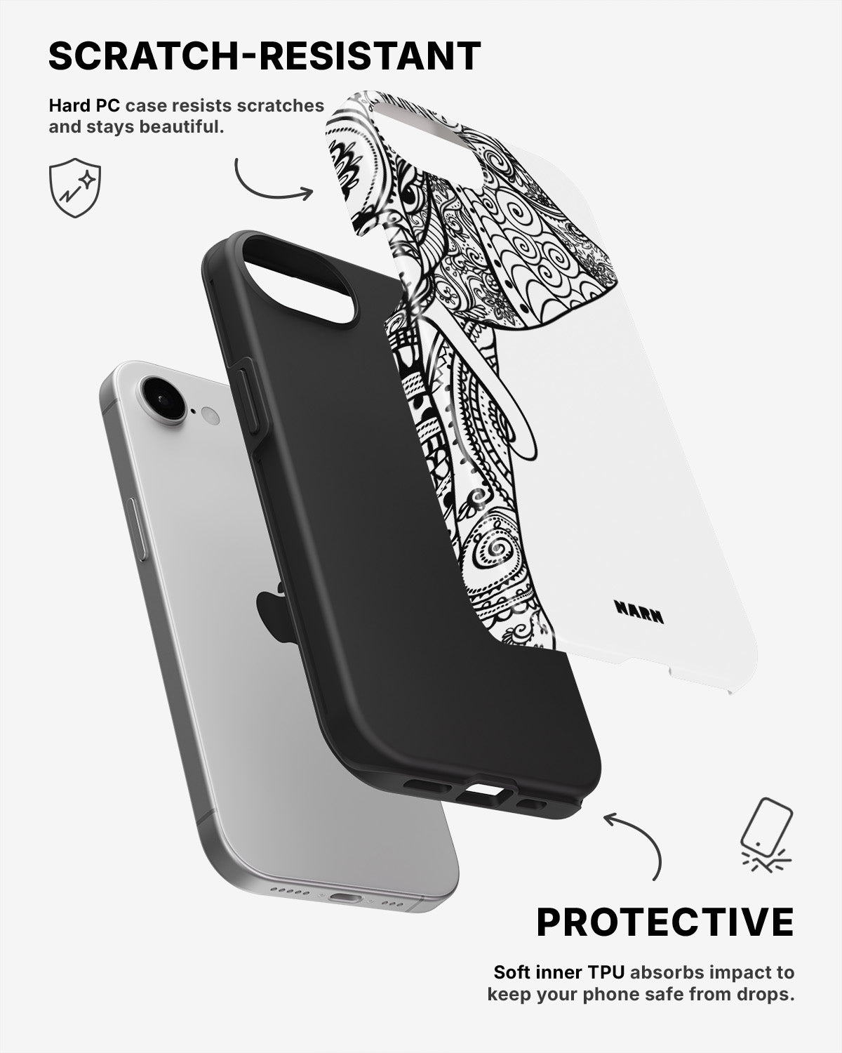 iPhone 7 / iPhone 8 Tough Case – Mandala Elephant - View 2