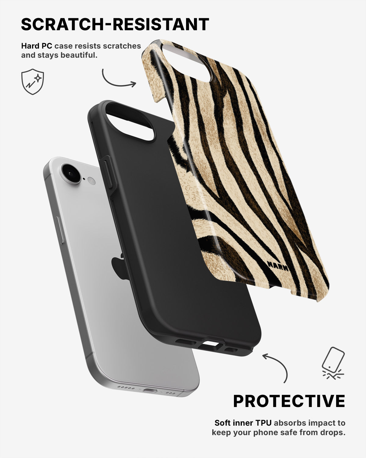 iPhone 7 / iPhone 8 Tough Case – Wild Zebra - View 2