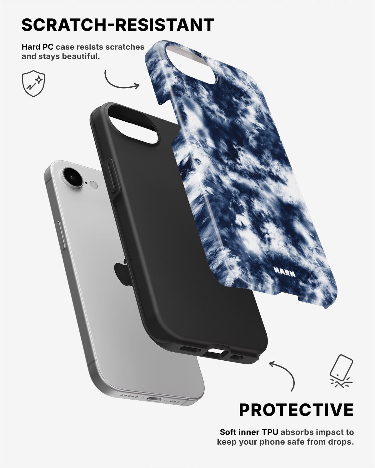 iPhone 7 / iPhone 8 Tough Case – Tie Dye Blue - View 2