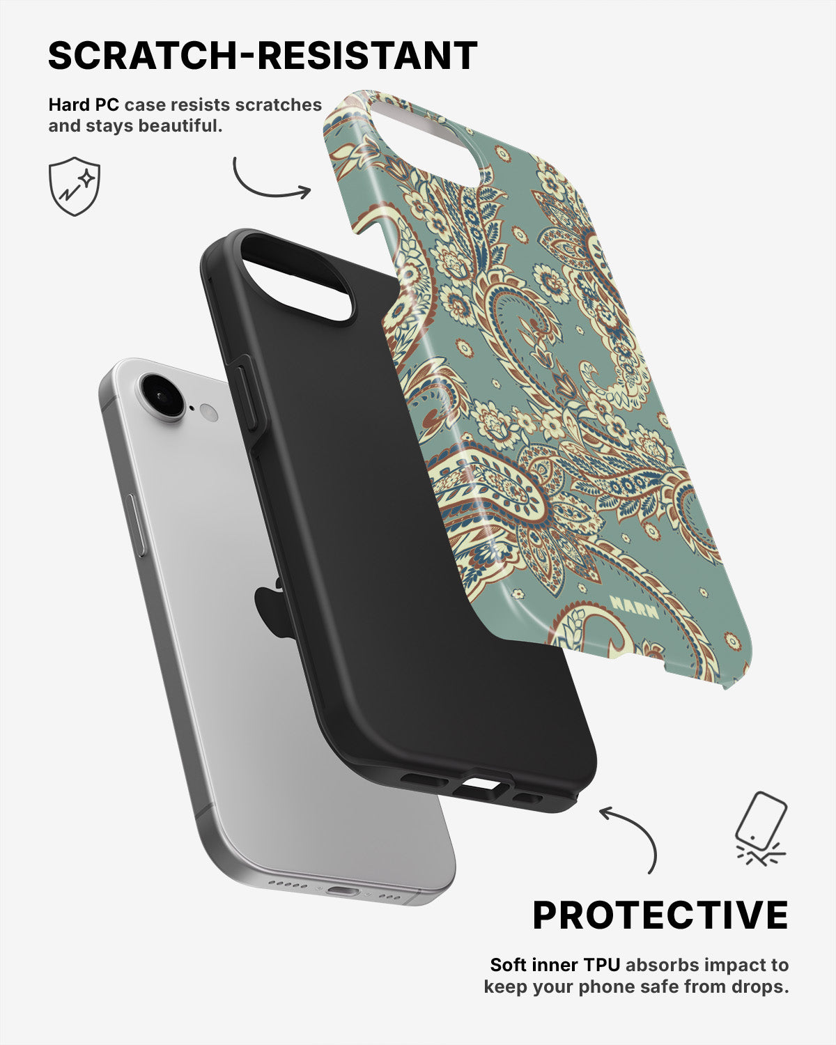 iPhone 7 / iPhone 8 Tough Case – Paisley Green - View 2