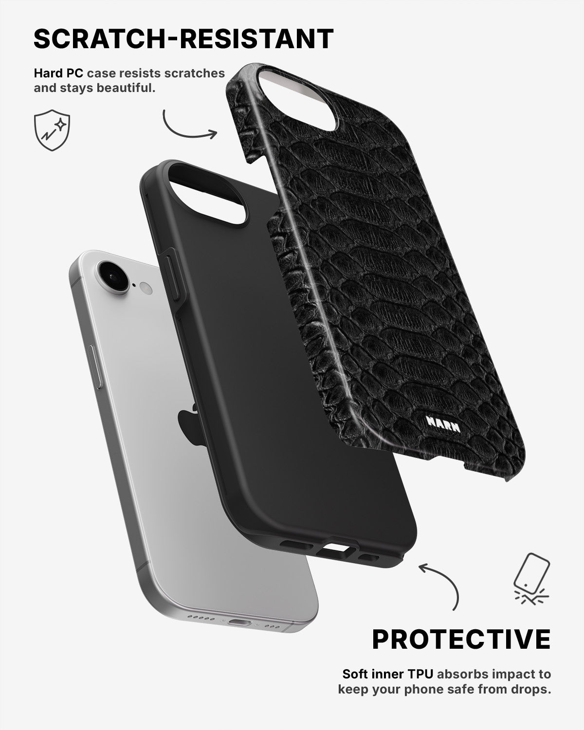iPhone 7 / iPhone 8 Tough Case – Black Snake - View 2