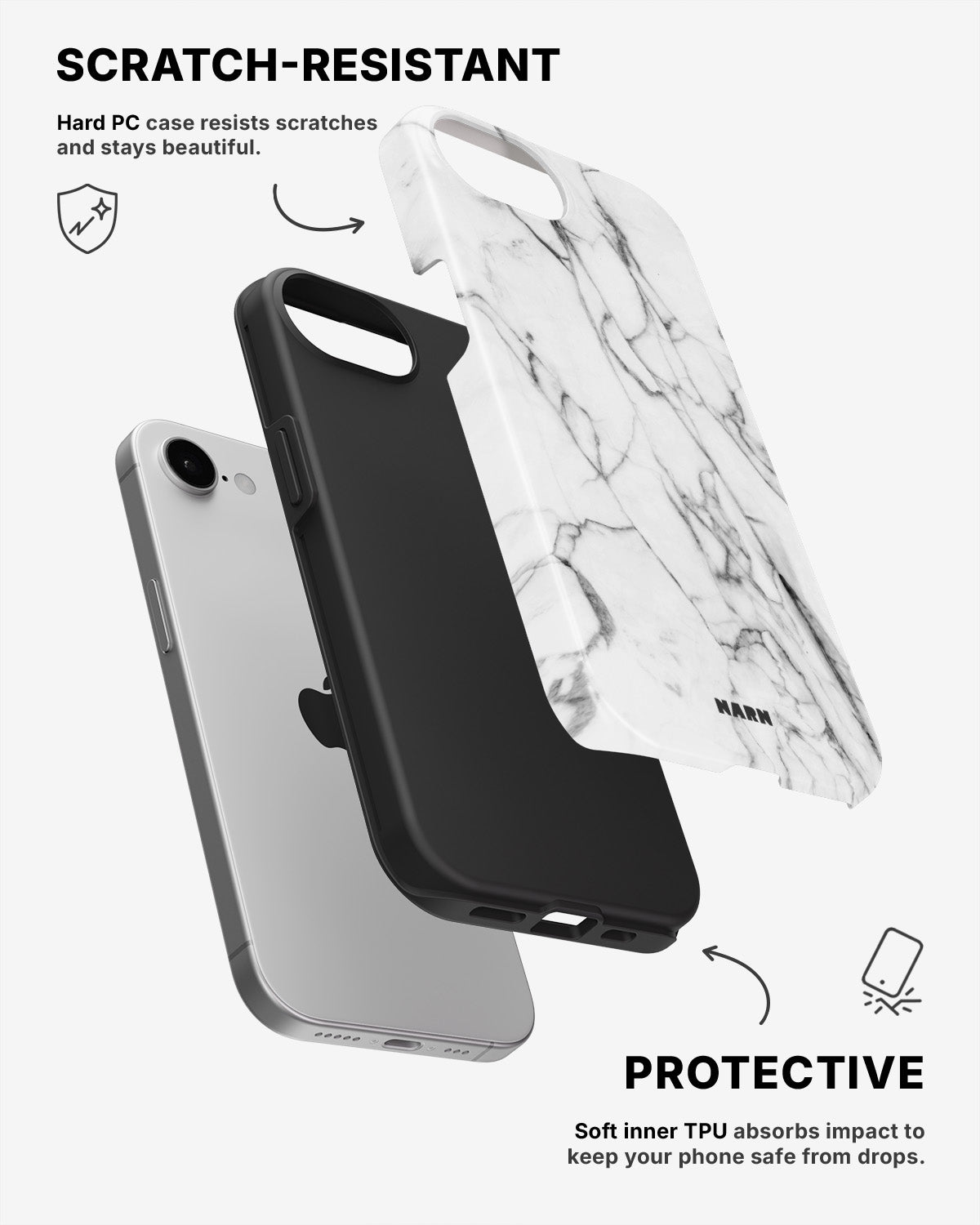 iPhone 7 / iPhone 8 Tough Case – Milky Marble - View 2