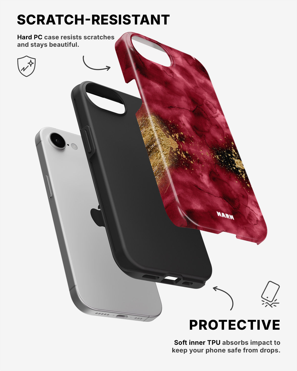 iPhone 7 / iPhone 8 Tough Case – Burgendy Shimmer - View 2