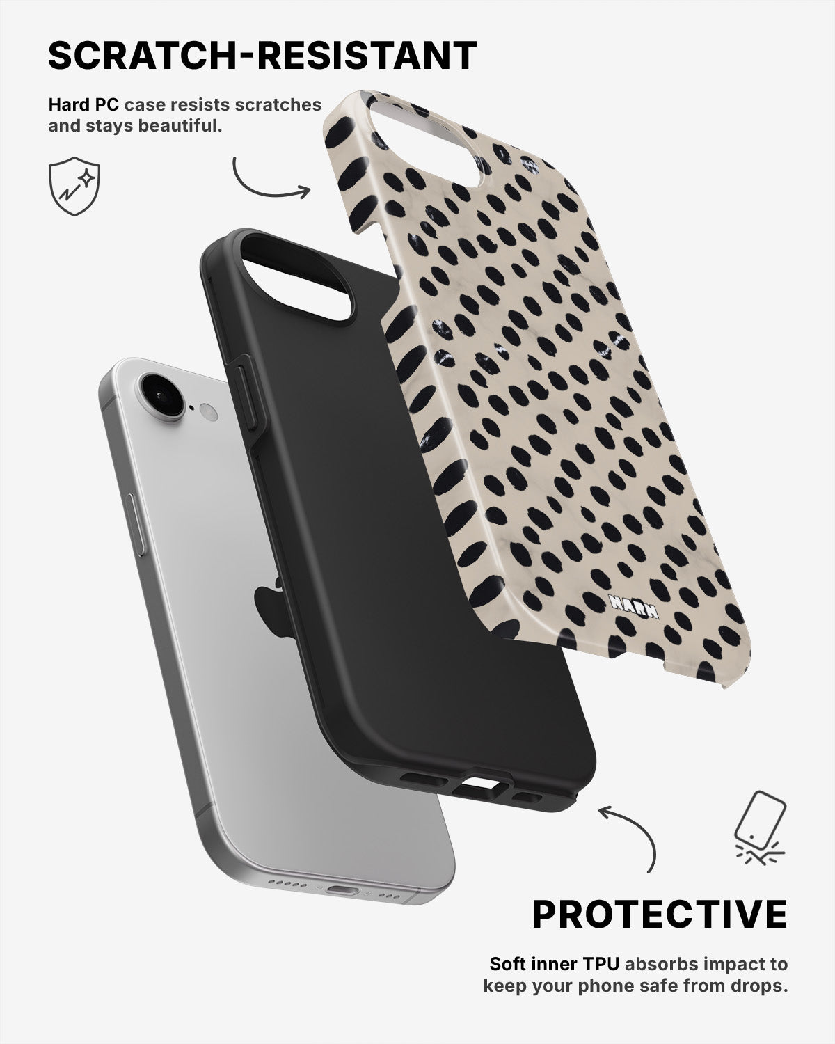 iPhone 7 / iPhone 8 Tough Case – Marble Dots - View 2