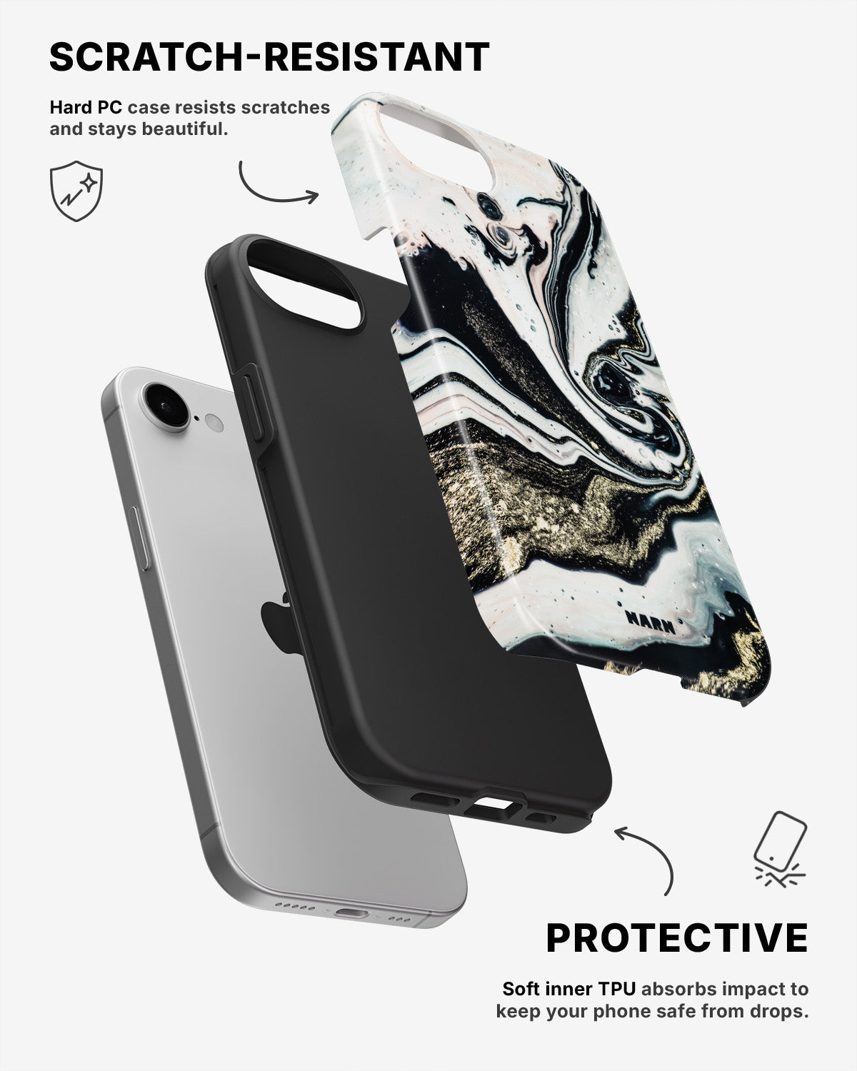 iPhone 7 / iPhone 8 Tough Case – Golden Swirl - View 2