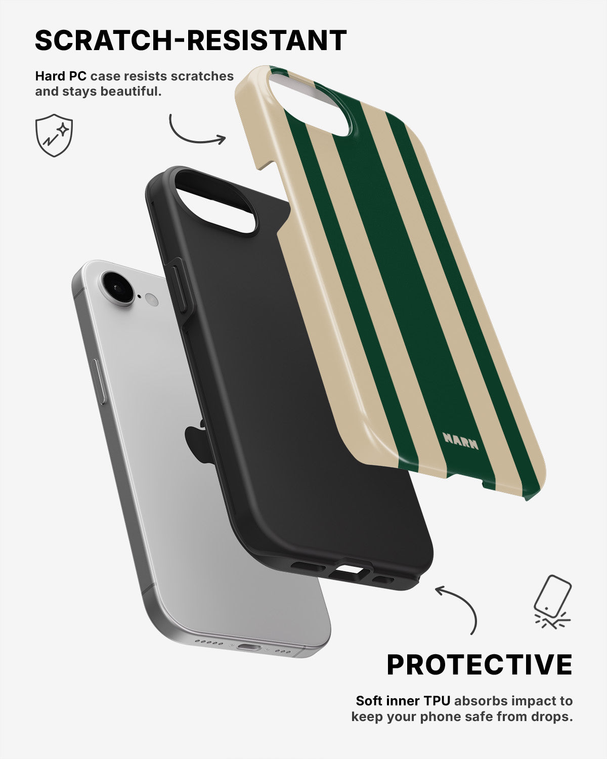 iPhone 7 / iPhone 8 Tough Case – Vert Stripe - View 2