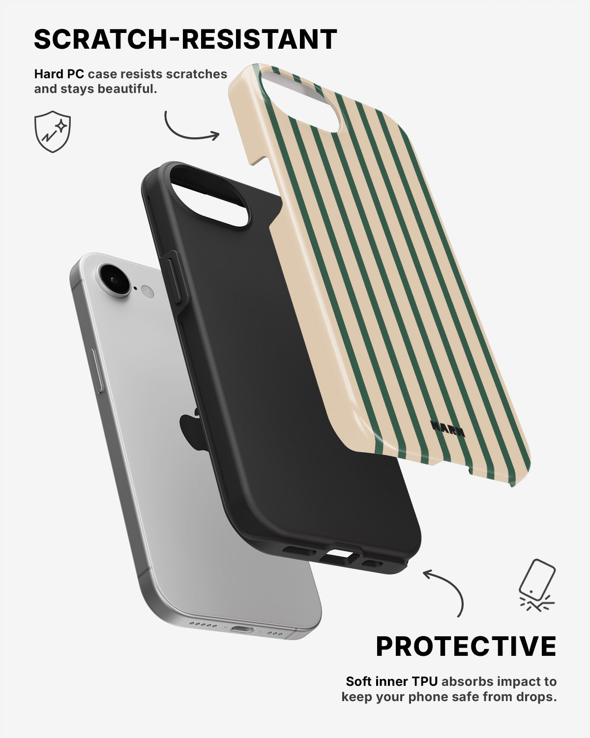 iPhone 7 / iPhone 8 Tough Case – Evergreen Stripe - View 2
