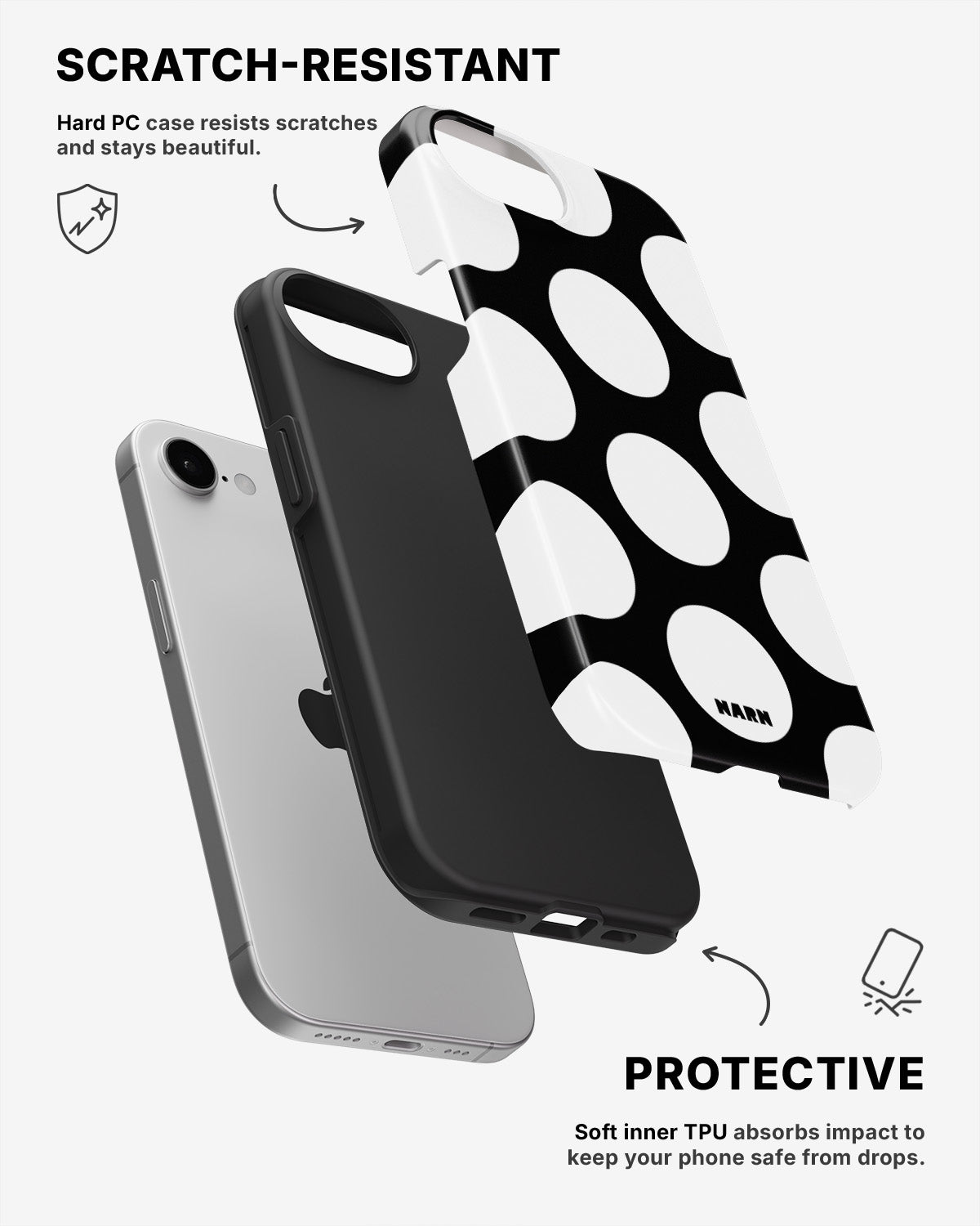 iPhone 7 / iPhone 8 Tough Case – Bold Dots - View 2
