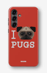Samsung Galaxy A56 Tough Case – I Love Pugs - View 1