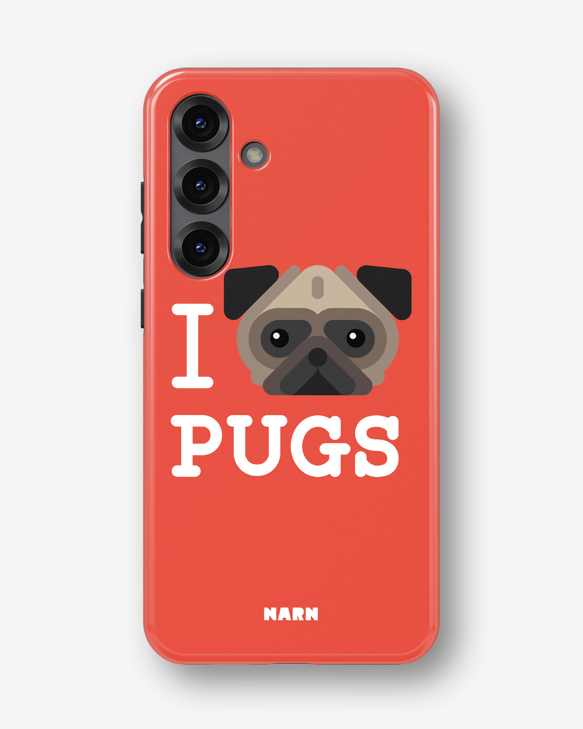 Samsung Galaxy A56 Tough Case – I Love Pugs - View 1