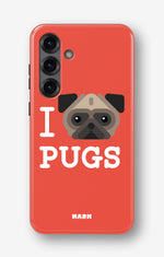 Samsung Galaxy A56 Tough Case – I Love Pugs - View 1