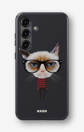 Samsung Galaxy A56 Tough Case – Hipster Cat - View 1
