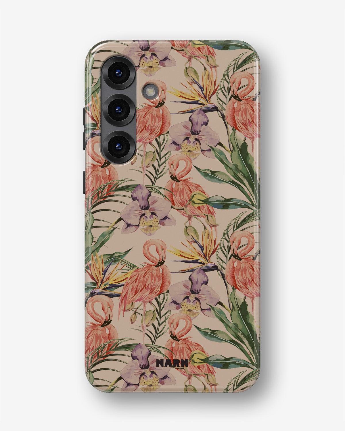 Samsung Galaxy A56 Tough Case – Flamingos & Flowers - View 1
