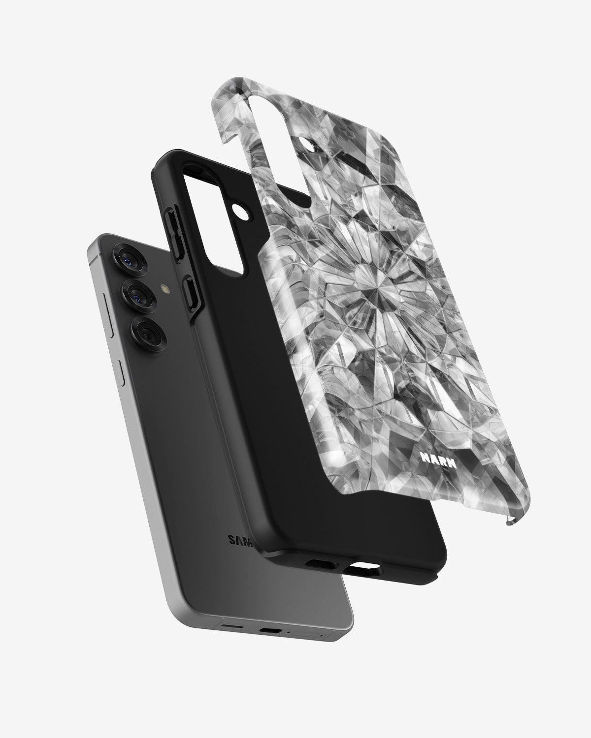 Samsung Galaxy A56 Tough Case – Grey Crystals - View 2