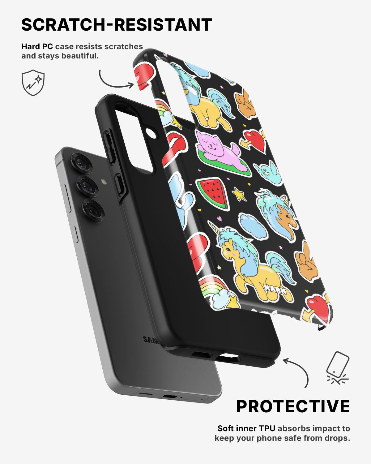 Samsung Galaxy A56 Tough Case – Cute Stickers - View 2