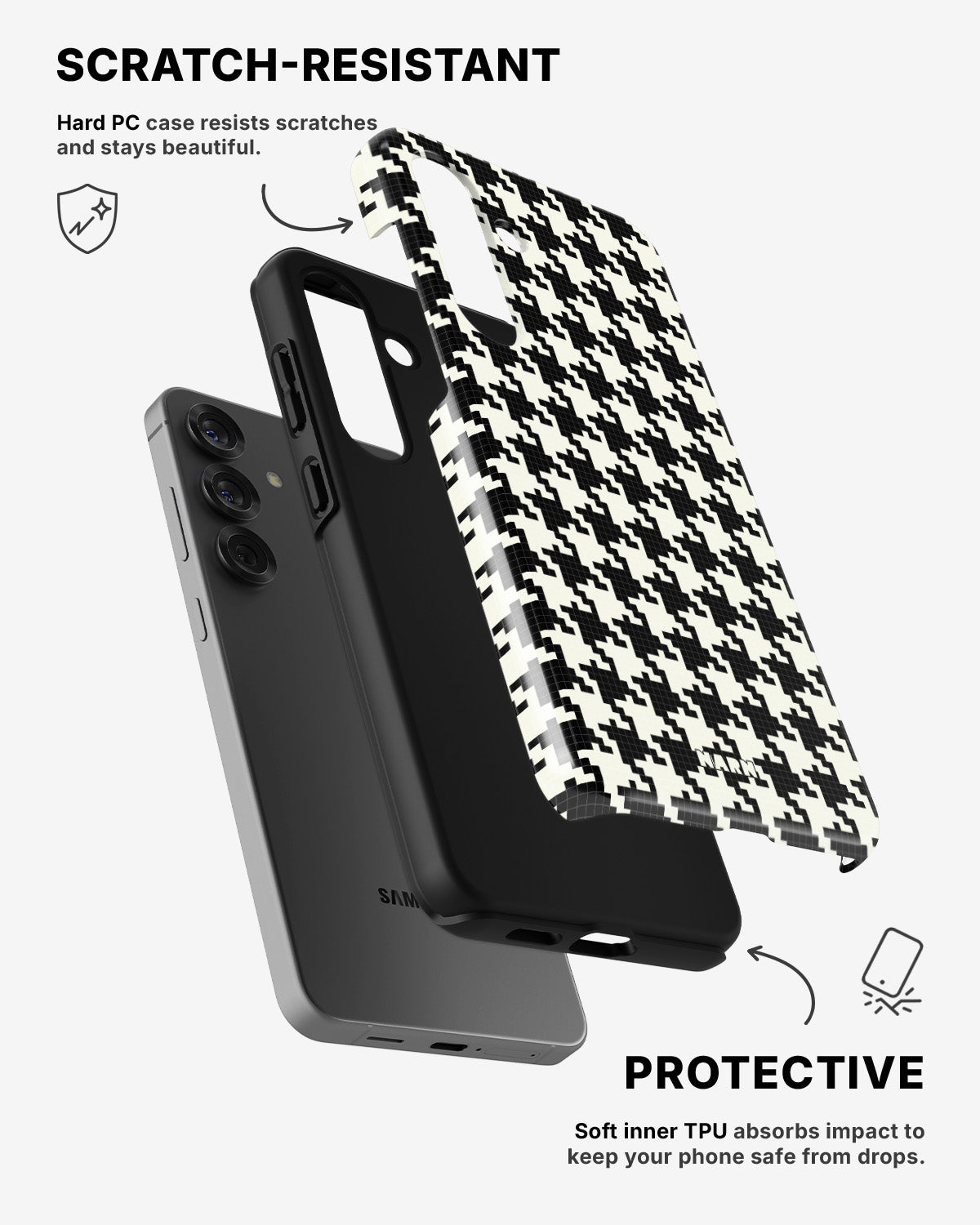 Samsung Galaxy A56 Tough Case – Houndstooth - View 2