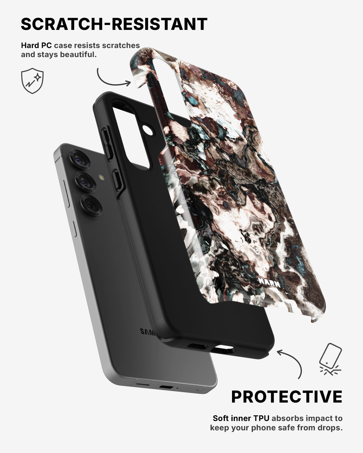 Samsung Galaxy A56 Tough Case – Marble Brown - View 2