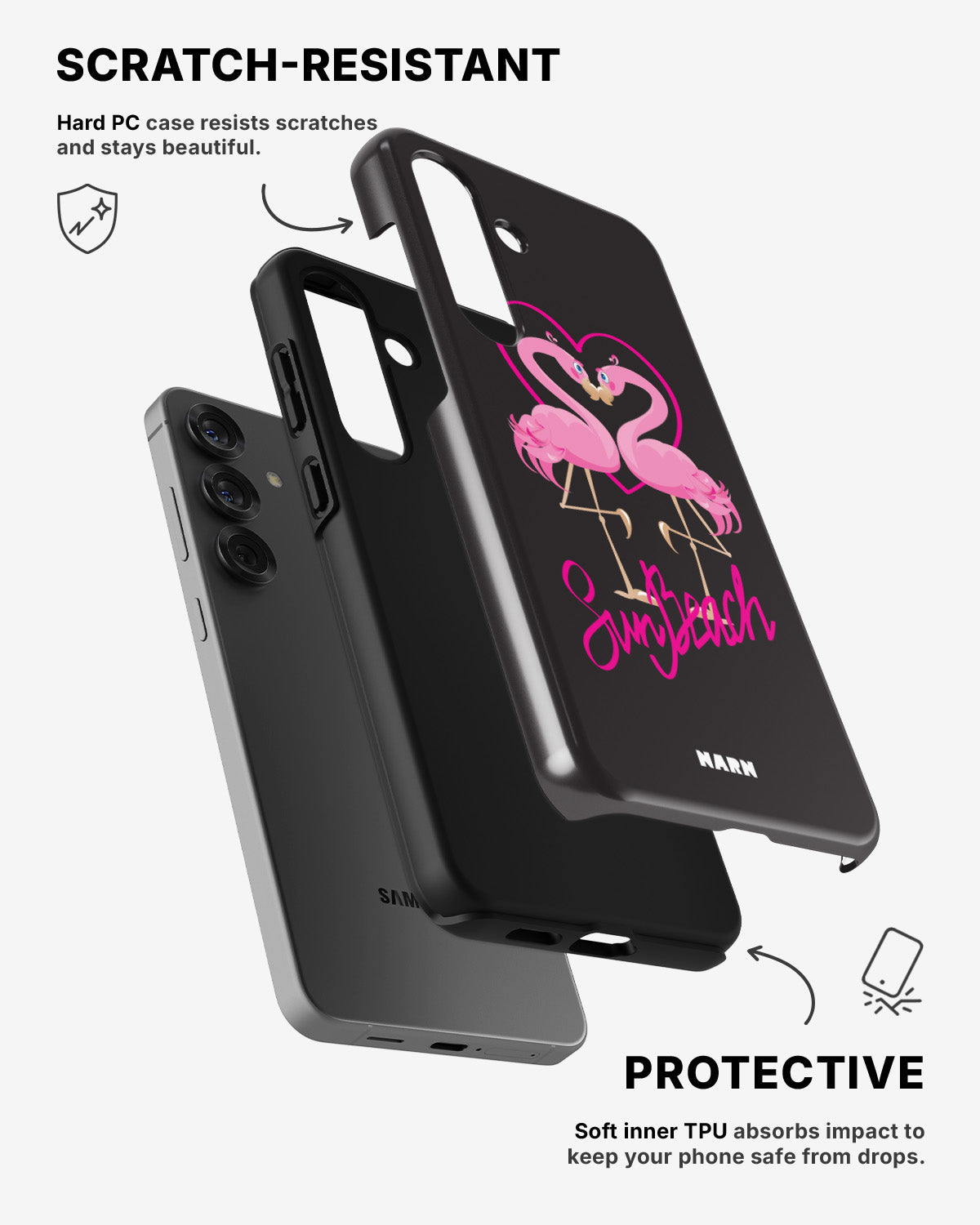 Samsung Galaxy A56 Tough Case – Beach Flamingo - View 2