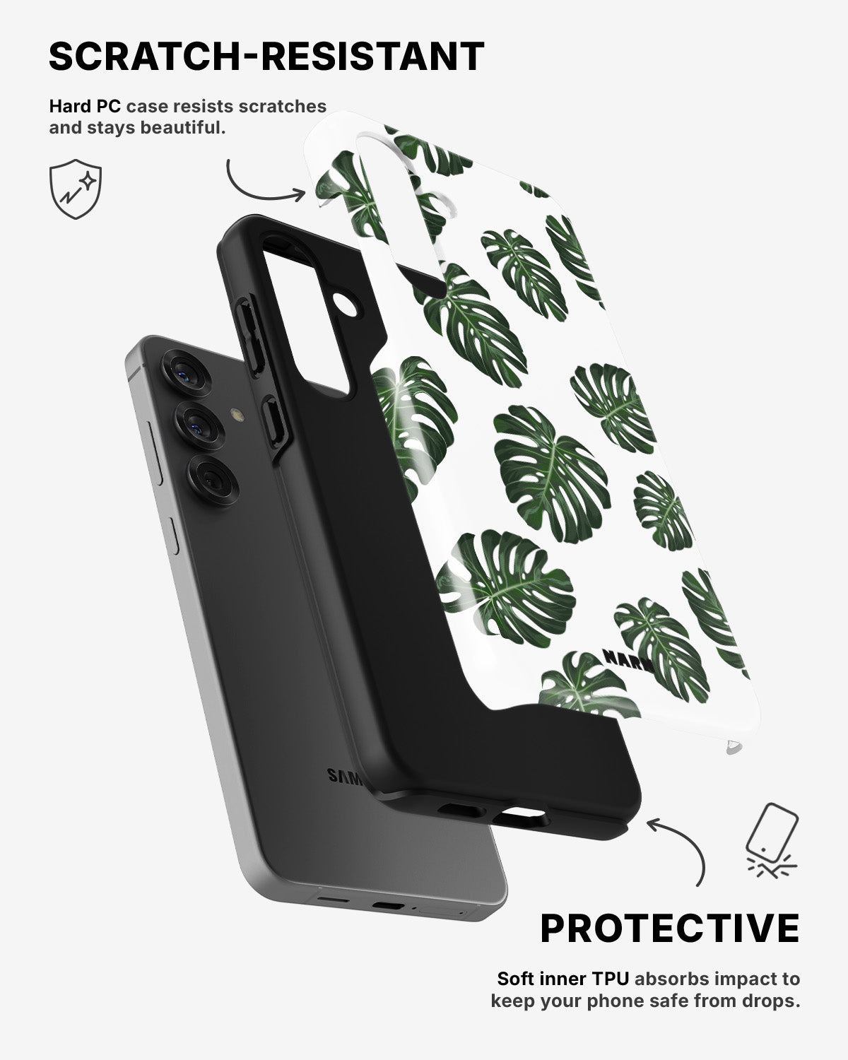 Samsung Galaxy A56 Tough Case – Monstera Pattern - View 2