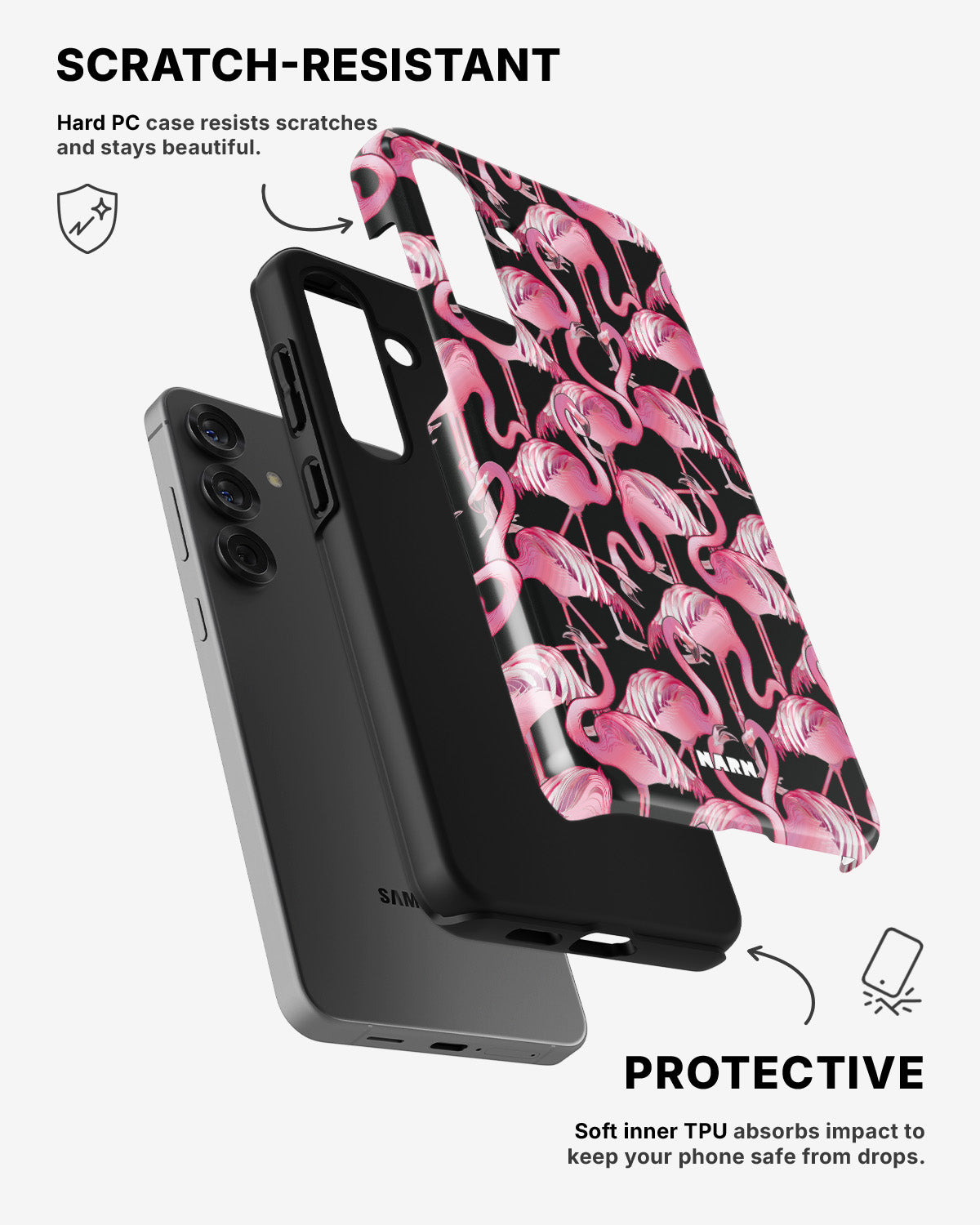 Samsung Galaxy A56 Tough Case – Flamingos - View 2