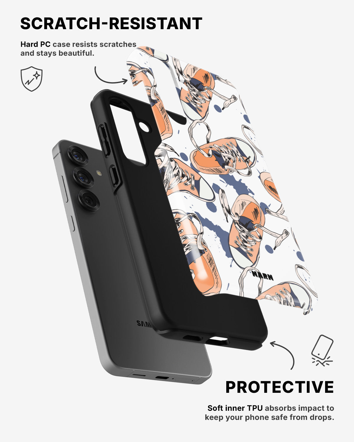 Samsung Galaxy A56 Tough Case – Apricot Sneakers - View 2