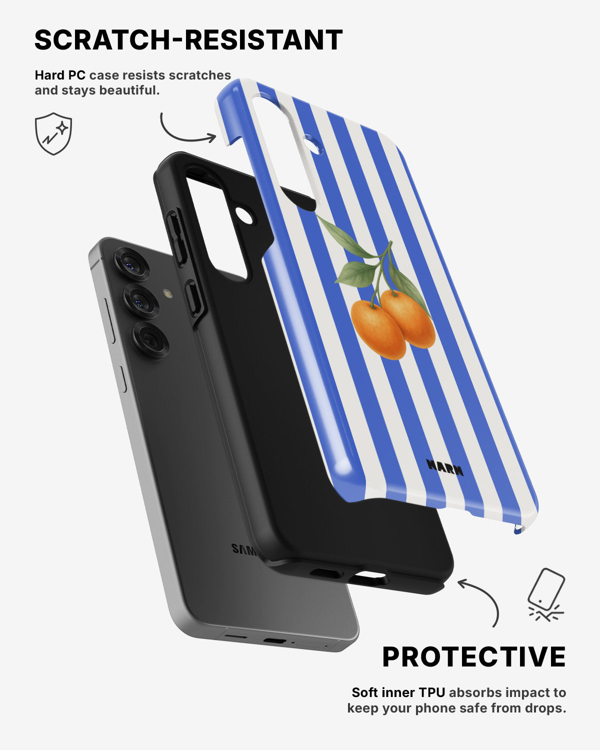Samsung Galaxy A56 Tough Case – Orange Stripes - View 2