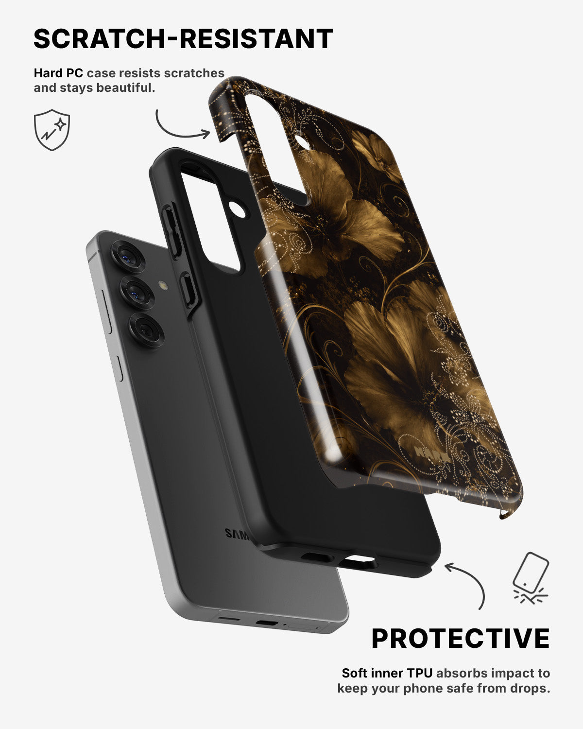 Samsung Galaxy A56 Tough Case – Bloom Noir - View 2