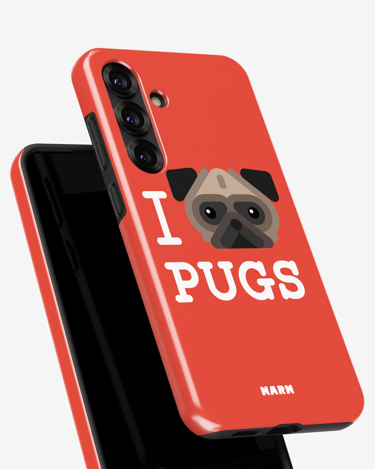 Samsung Galaxy A56 Tough Case – I Love Pugs - View 4