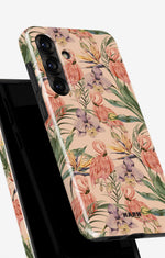 Samsung Galaxy A56 Tough Case – Flamingos & Flowers - View 4
