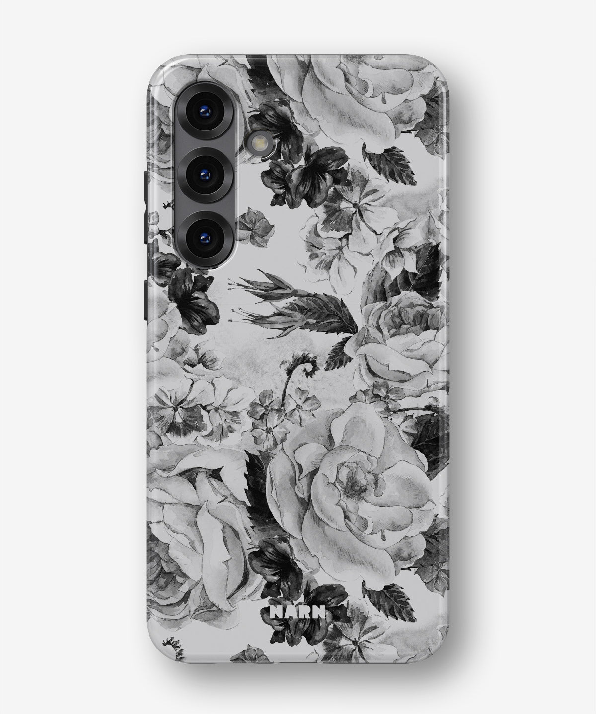 Samsung Galaxy A36 Tough Case – Black & White Bloom - View 1