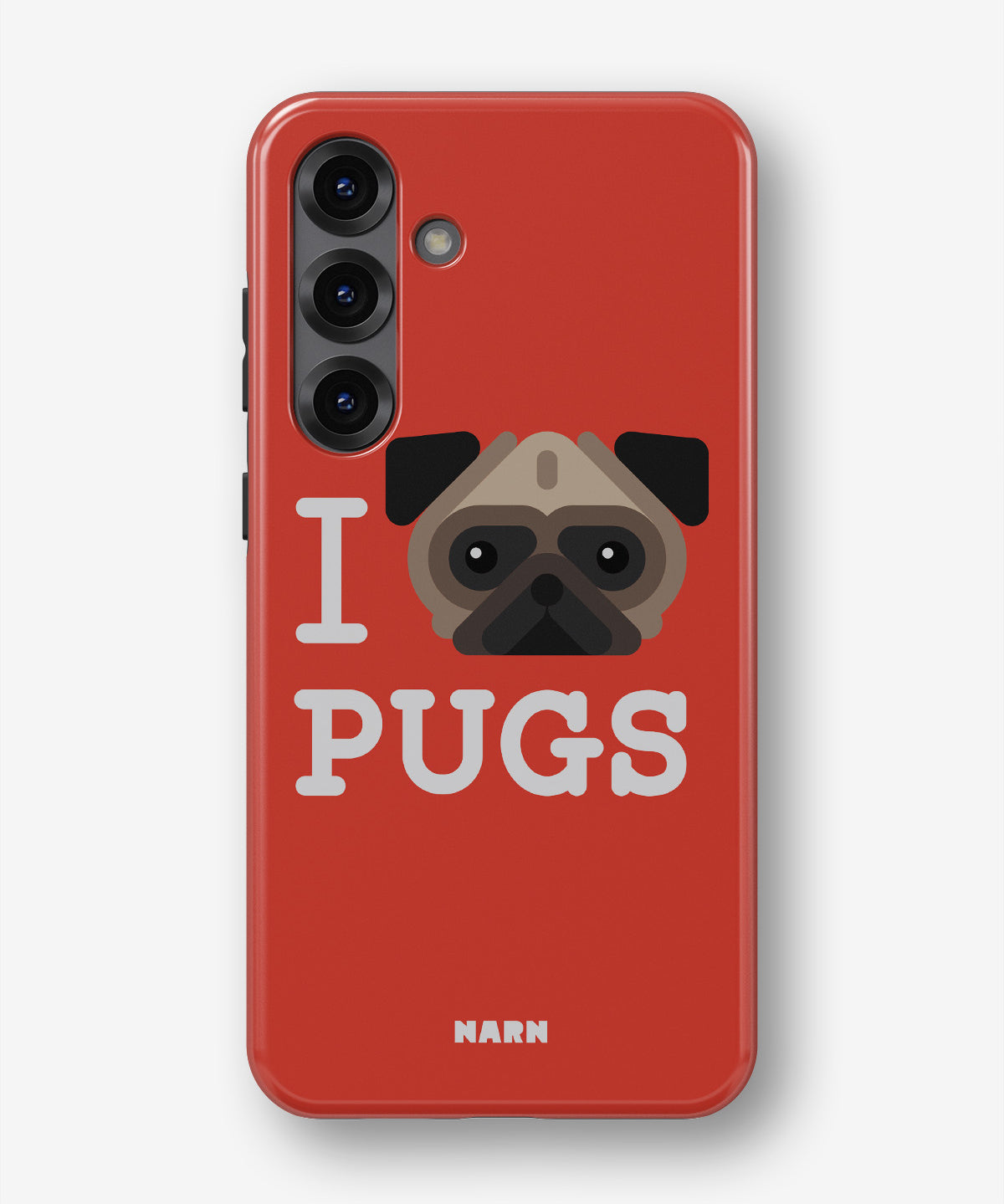 Samsung Galaxy A36 Tough Case – I Love Pugs - View 1